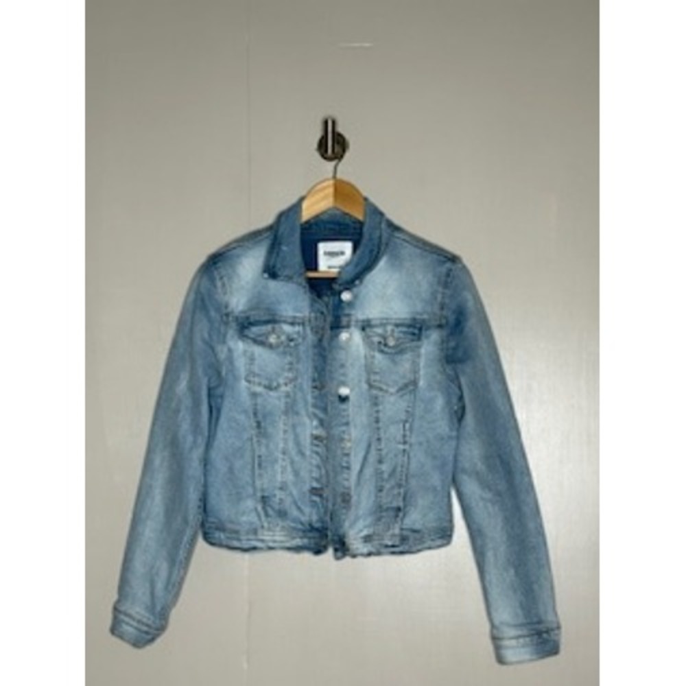 Kensie Jeans Vintage Luxe Denim Jacket Light Wash Blue Small Womens Trucker